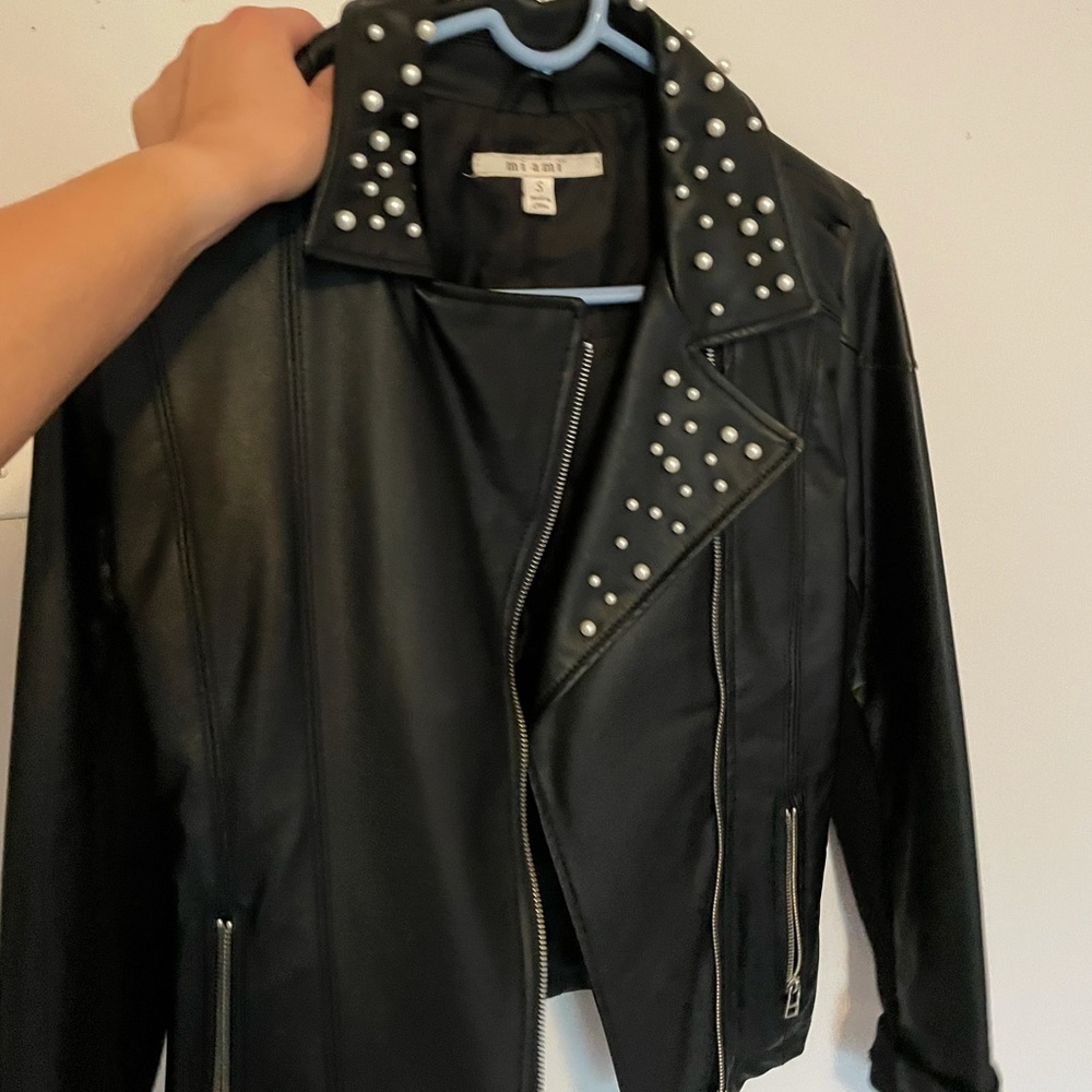 Francescas Leather Pearl Jacket